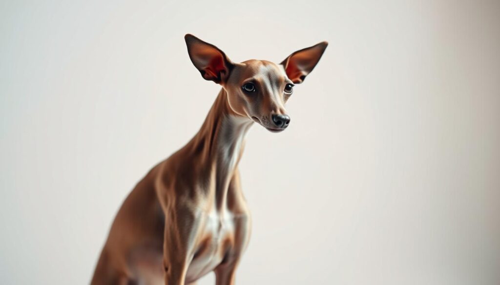 An exquisite Italian Greyhound, its slender form elegantly poised, captured in a meticulously crafted studio setting. Soft, diffused lighting accentuates the dog's graceful silhouette, while a polarizer filter adds depth and nuance to the scene. The animal's alert gaze and regal bearing convey a sense of timeless elegance, set against a minimalist background that allows the subject to take center stage. Crisp details and a hyperrealistic rendering ensure this image serves as a captivating visual representation of the costs associated with owning an Italian Greyhound in the year 2025.